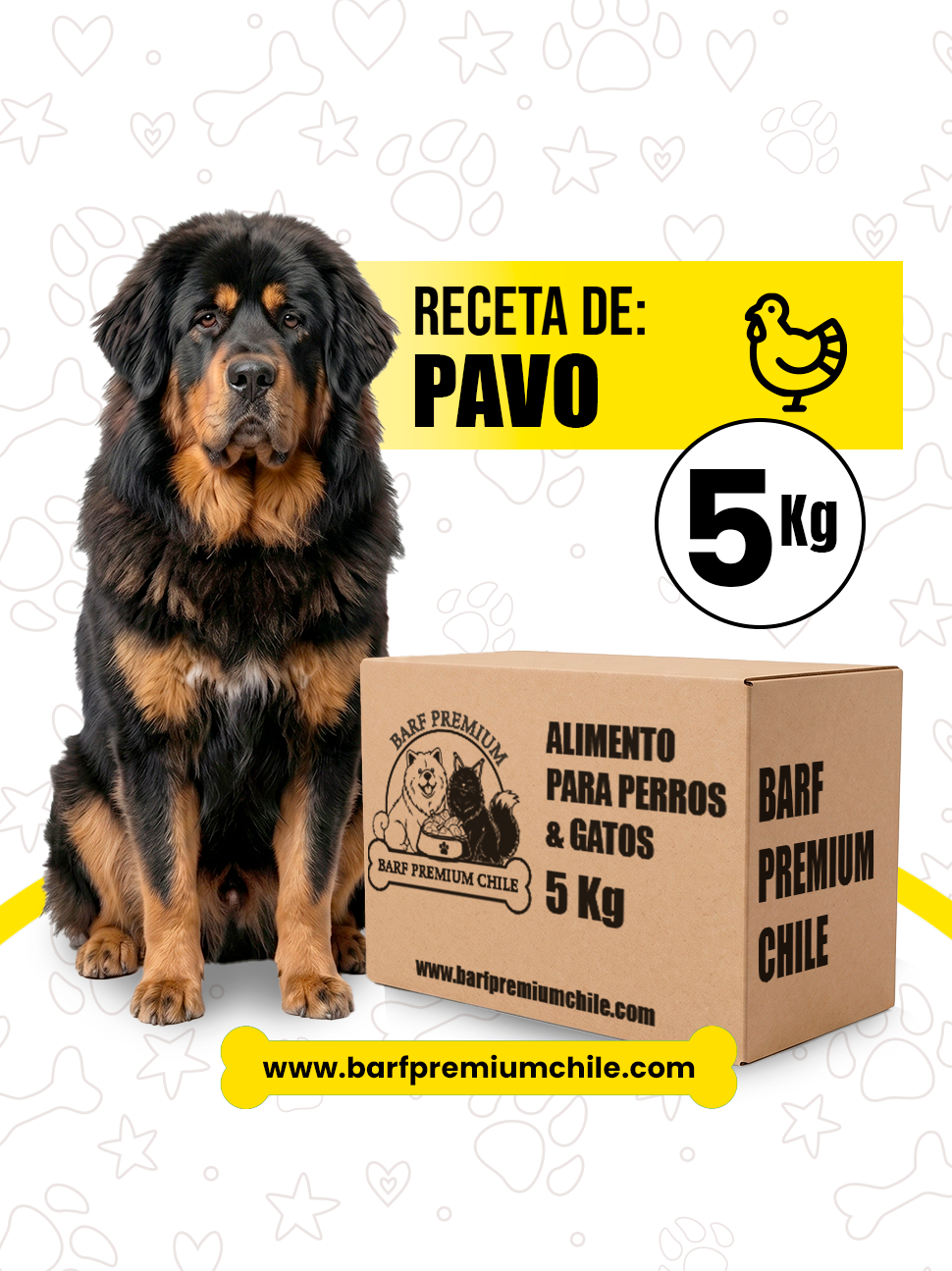 PAVO---PERRO Dieta Barf Pavo para perros (5kg) - Imagen 1